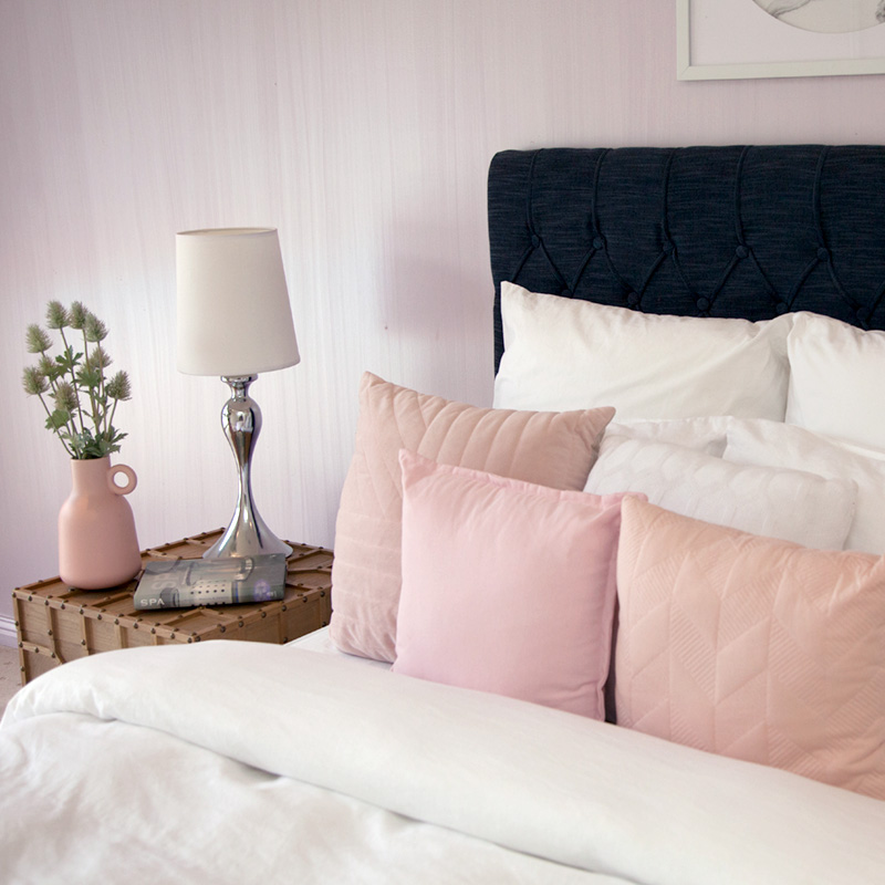 pink bedroom styling done by Bendigo Property Styling